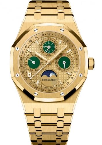 Review 26607BA.OO.1220BA.01 Audemars Piguet Royal Oak Perpetual Calendar 41 Yellow Gold replica watch - Click Image to Close